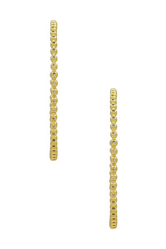 view 2 of 3 BOUCLES D'OREILLES CHAINE PAVE BALL in Gold