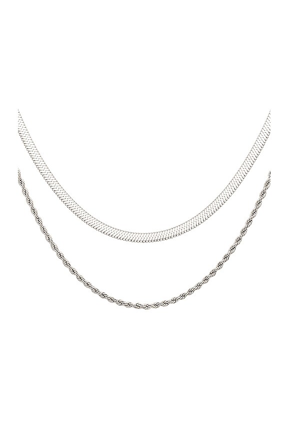 view 2 of 2 X For Love & Lemons L'amor Chain Necklace Set in Silver