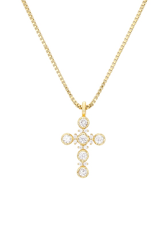 view 2 of 2 Rosette Cross Necklace in Gold