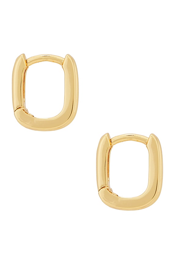 view 2 of 3 X Dezi Mini Ridged Chain Link Huggies in Gold