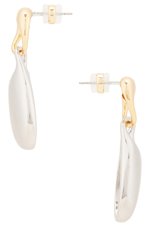 view 2 of 4 X Dezi Globby Chain Link Double Earrings in Gold