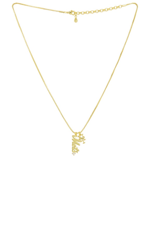 view 1 of 3 Mlb Layered Mets Charm Necklace in Gold