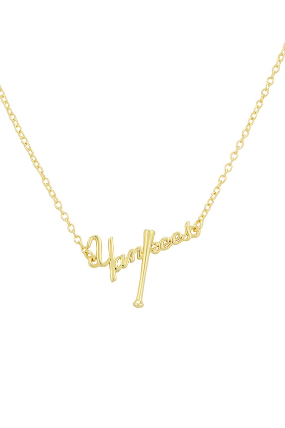 view 2 of 3 Mlb Mini Yankees Nameplate Necklace in Gold