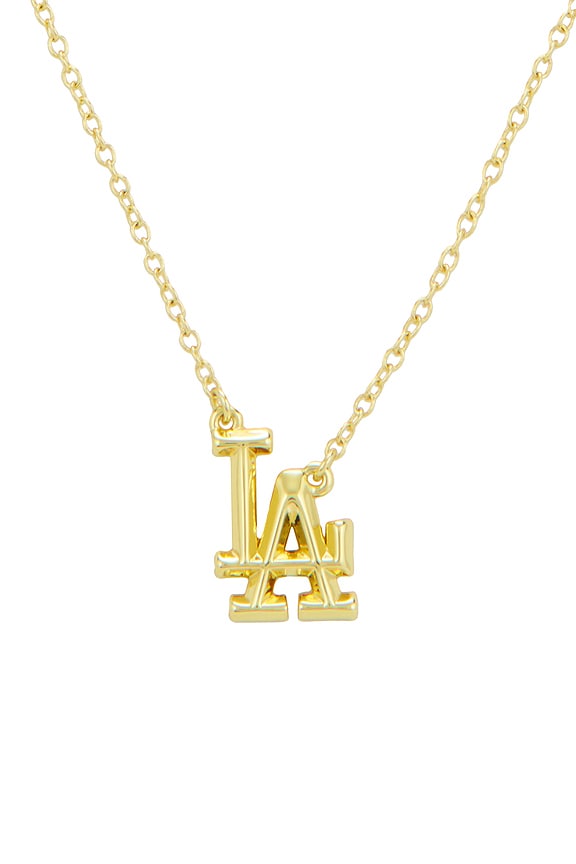 view 2 of 3 Mlb Dodgers Logo Charm Necklace in Gold