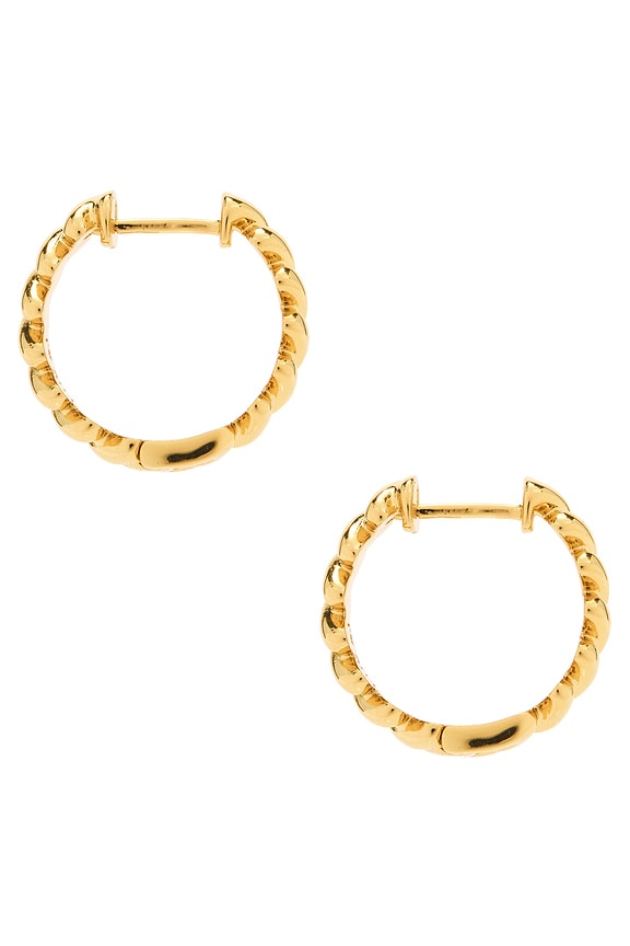 view 2 of 5 The Mini Snake Chain Hoops in Gold