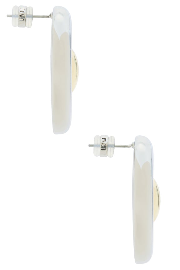 view 2 of 2 The Two-tone Chrome Orb Statement Studs in Silver