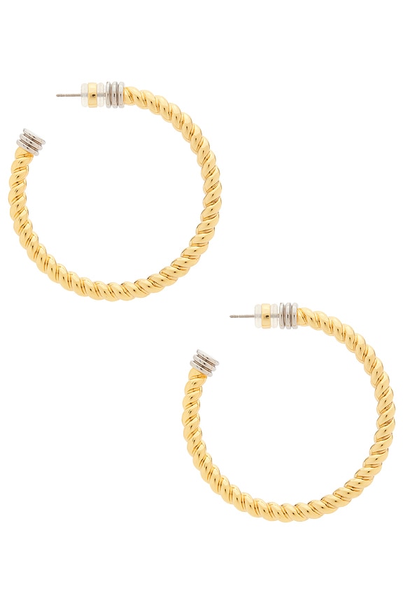 view 2 of 3 The Xl Sierra Rope Hoops Eaarring in Gold