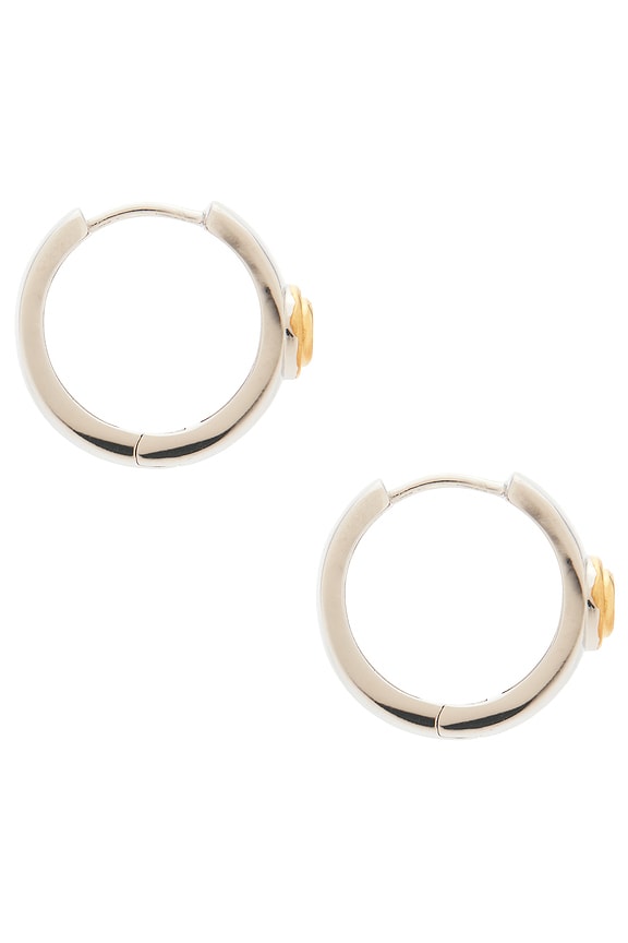 view 2 of 3 The Luna Bezel Hoops Earring in Silver