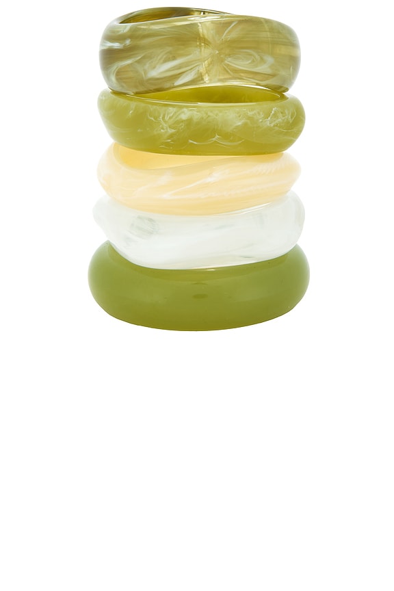 view 2 of 6 The Formentera Bangle Set in Green Multi
