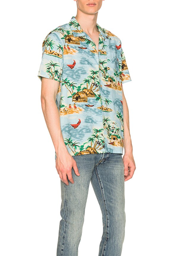 view 2 of 5 CHEMISE HAWAIIAN in Pelican Cameo Blue