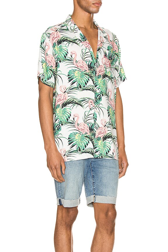 view 2 of 5 CHEMISE CUBANO in Flamingo Leaf & Cloud Dancer