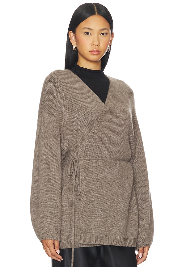 view 2 of 4 Laurina Wrap Cardigan in Truffle