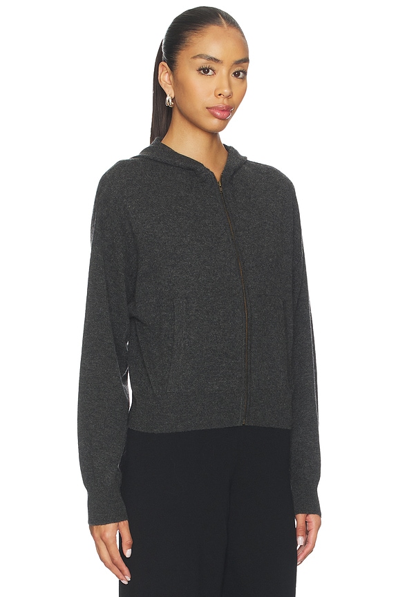 view 2 of 4 Ilie Zip Hooded Sweater in Charcoal