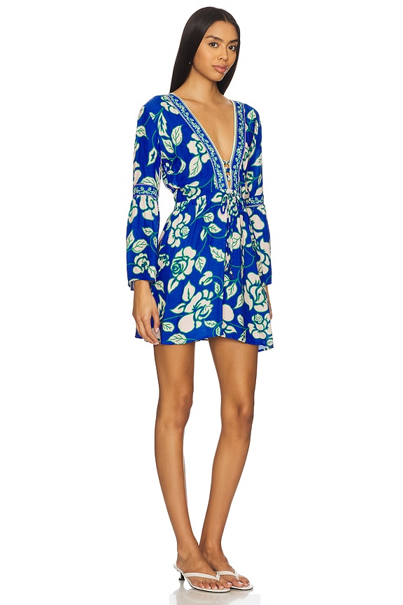 view 2 of 3 Cobalt Flora Agnes Mini Dress in Open Blue