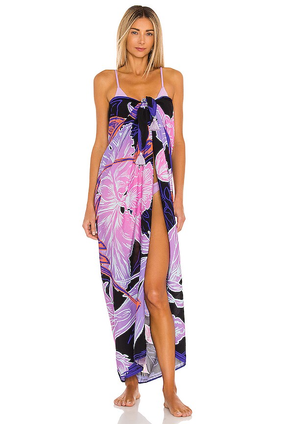 view 1 of 5 Lavender Poison Kimono in Black