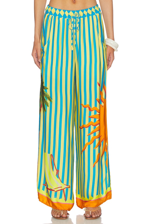 view 1 of 6 Tropic Camouflage Ophelia Pants in Open Blue