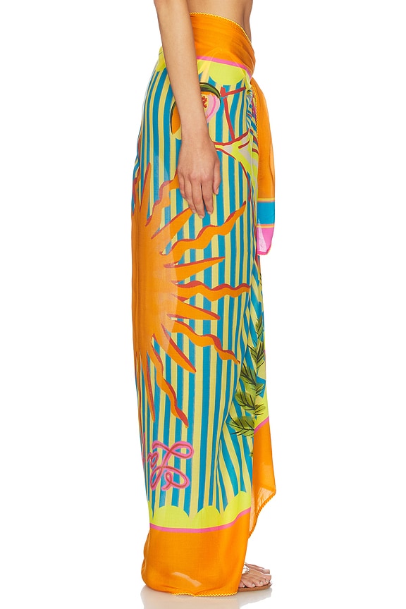 view 2 of 6 Tropic Camouflage Isla Sarong in Open Blue