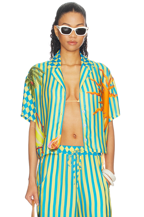 view 1 of 6 Tropic Camouflage Octavia Shirt in Open Blue