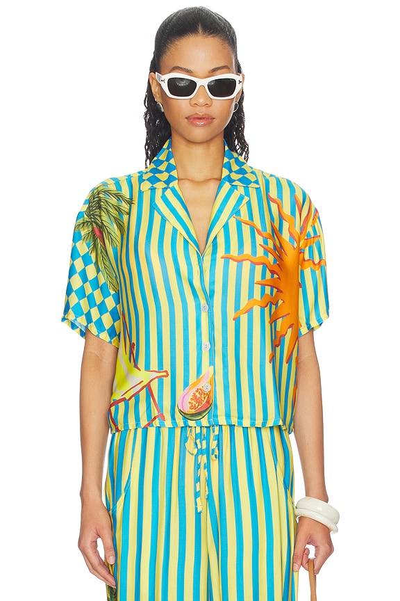 view 2 of 6 Tropic Camouflage Octavia Shirt in Open Blue