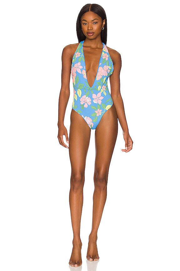 view 2 of 4 Tiki Reversible One Piece in Maya Blue