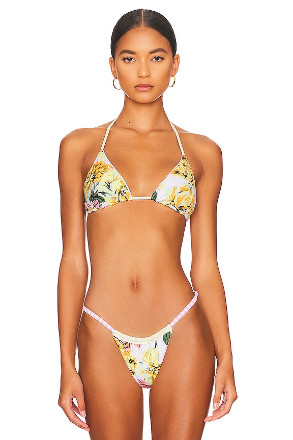 view 2 of 5 Balmy Reversible Bikini Top in Pastel Stripes