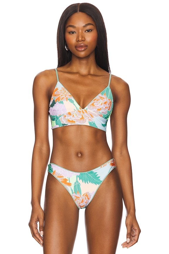 view 2 of 5 Mirage Triangle Bikini Top in Green