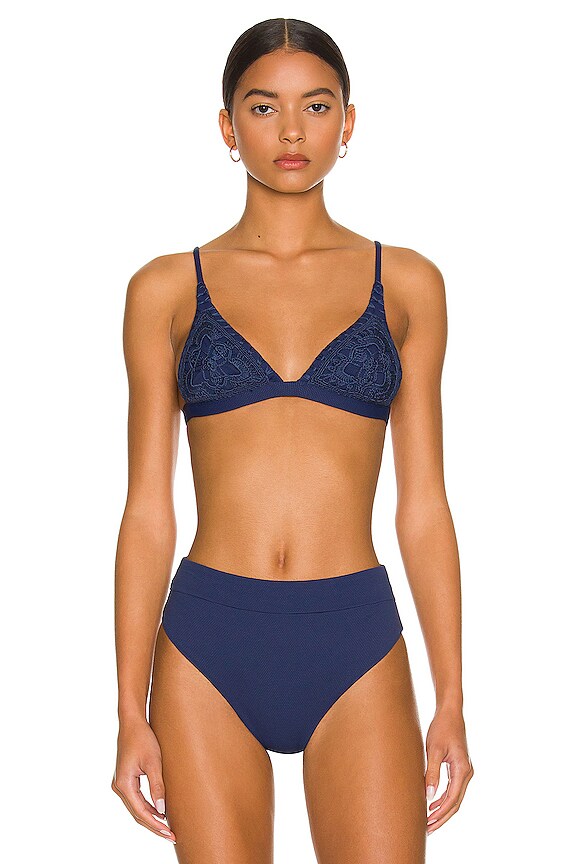 view 1 of 5 Ivy Reversible Bikini Top in Indigo Blue