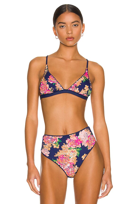 view 2 of 5 Ivy Reversible Bikini Top in Indigo Blue