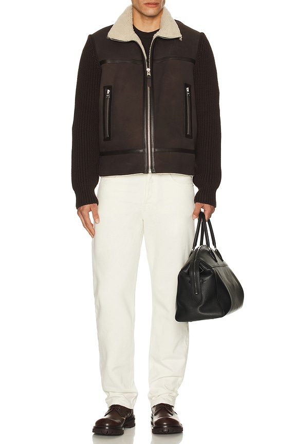 view 2 of 4 Jonathan Suede Full Zip Jacket in Coffee Natural