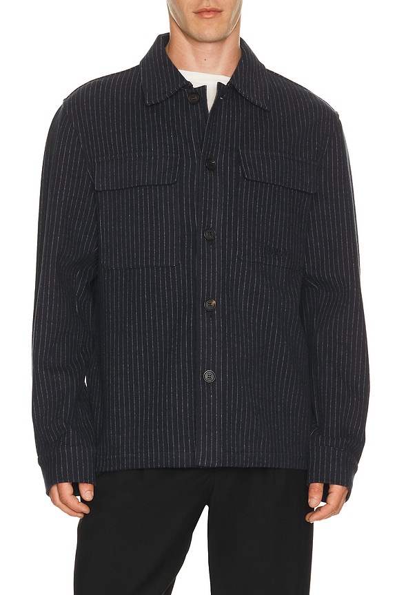 view 1 of 5 Porter Overshirt in Navy & Cream