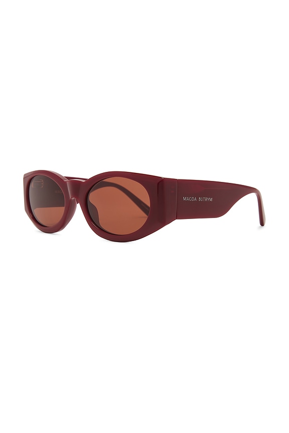 view 2 of 3 Round Sunglasses in Burgundy & Silver