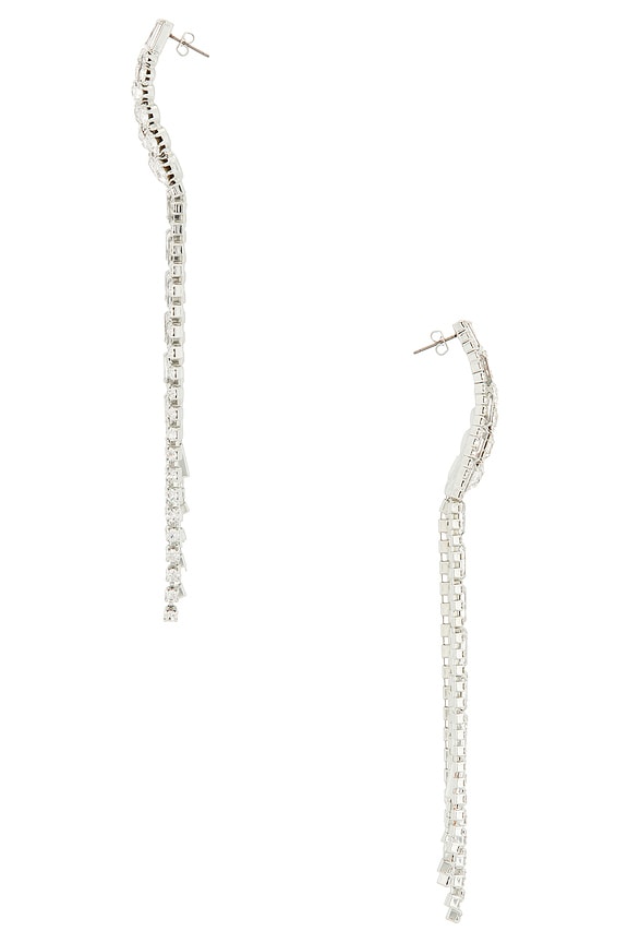 view 2 of 3 Tassel Earrings in Rhodium Silver