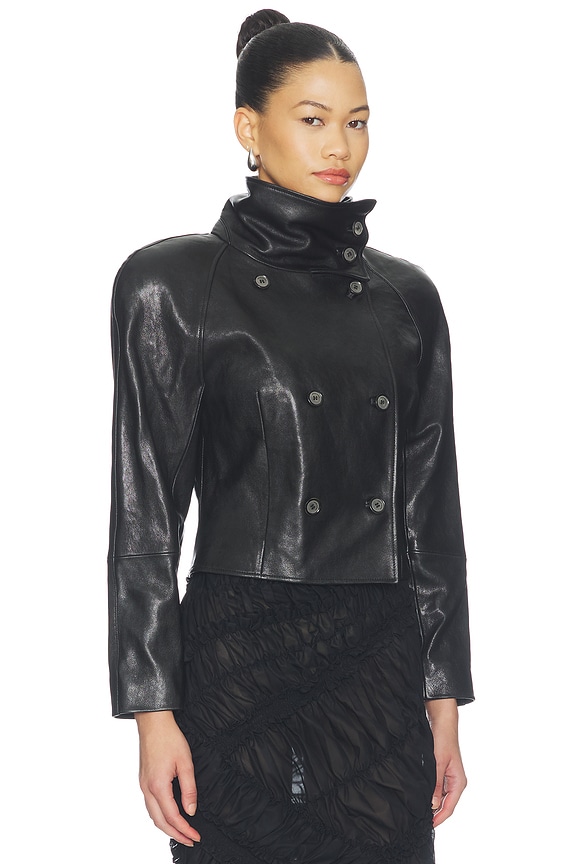 view 2 of 5 Leather Jacket in Black