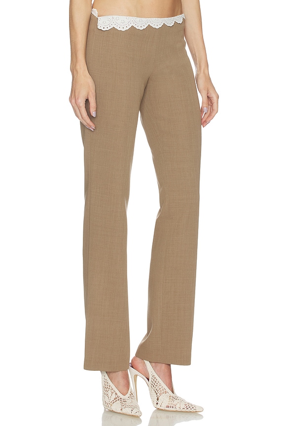 view 2 of 6 Scallop Waist Trouser in Beige