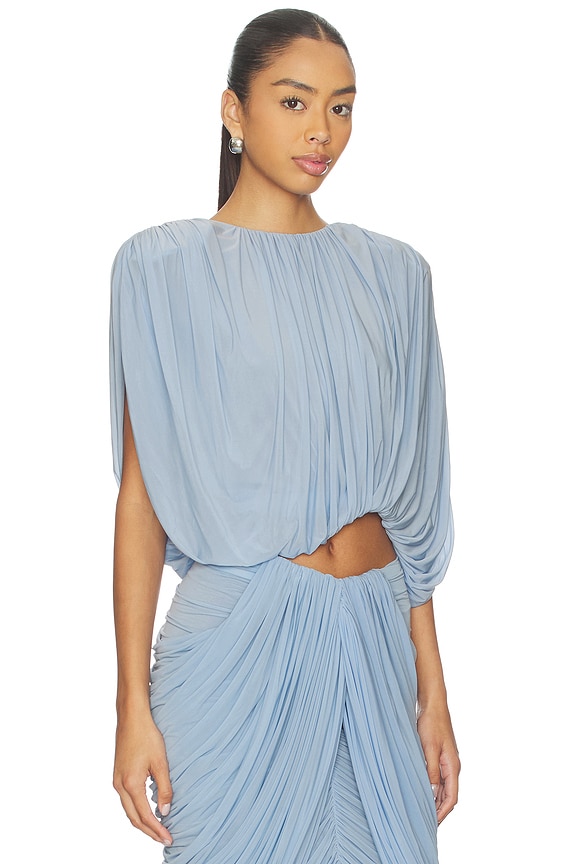 view 2 of 4 Draped Blouse in Light Blue