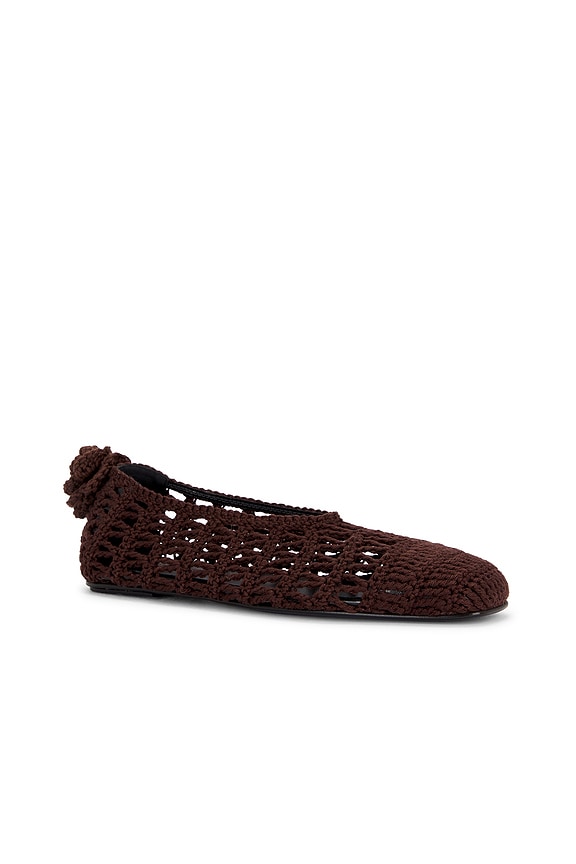 view 2 of 5 Crochet Ballet Flat in Brown