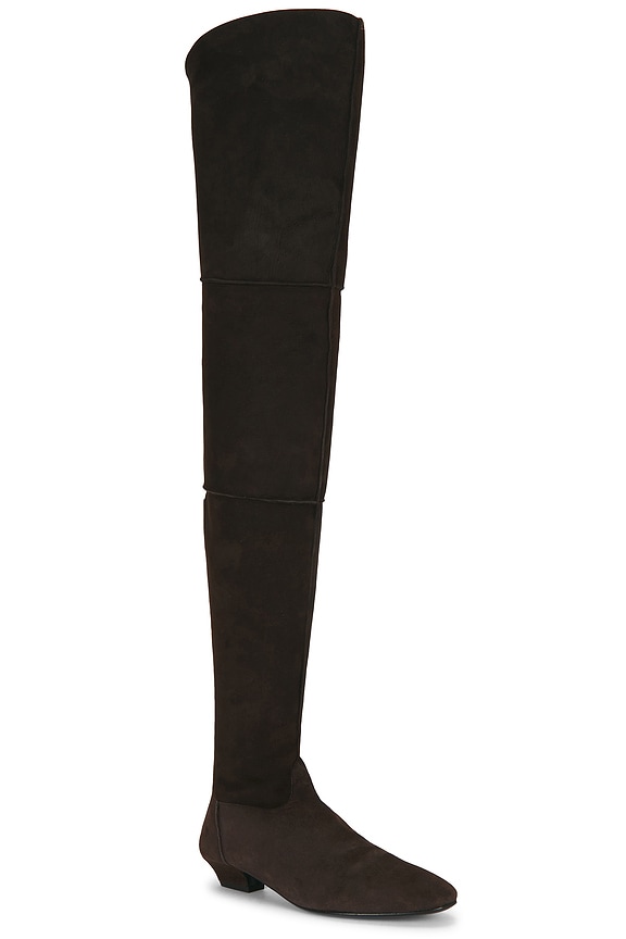 view 2 of 5 Over Knee Shearling Boot in Brown