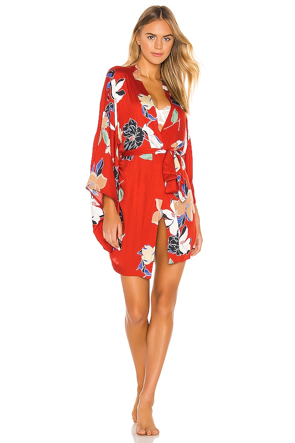 view 1 of 4 Tokyo Robe in Red Floral