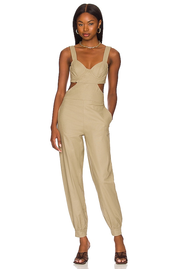 view 1 of 3 Ameera Jumpsuit in Taupe Green
