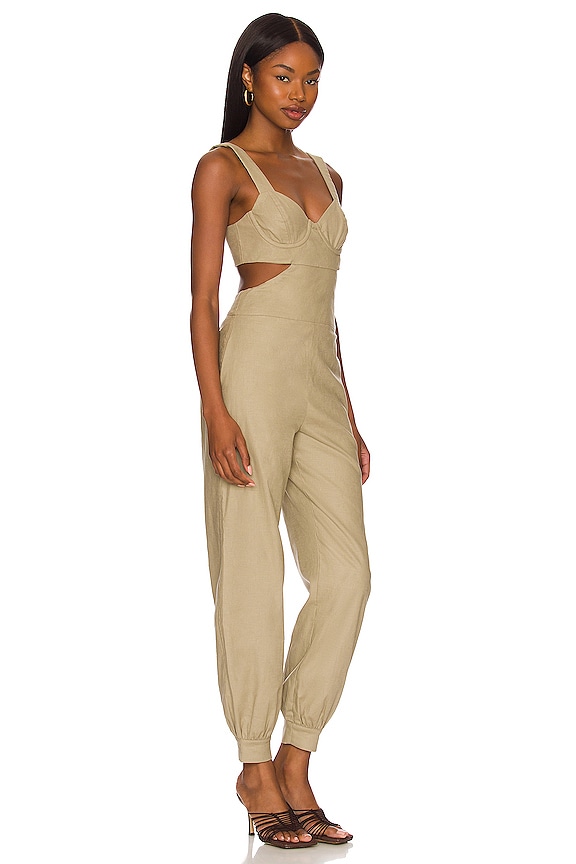 view 2 of 3 Ameera Jumpsuit in Taupe Green