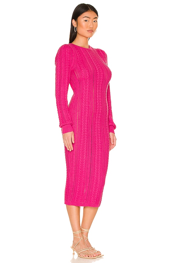 view 2 of 3 Sasi Cable Knit Dress in Magenta