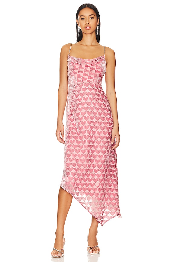 view 2 of 5 Trixie Midi Dress in Pink Hearts