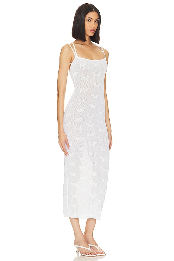 view 2 of 3 Elazer Butterfly Midi Dress in White