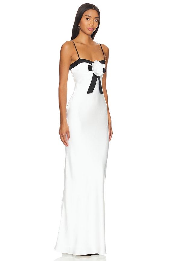 view 2 of 3 VESTIDO LARGO VERONICA in Ivory & Black