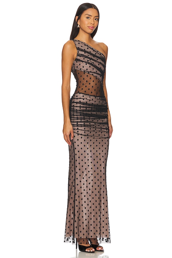 view 2 of 3 Nicola Gown in Black Dot