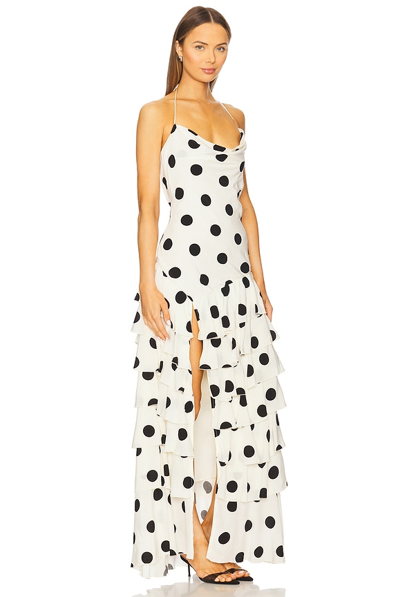 view 2 of 3 Brandin Gown in Cream & Black Dot