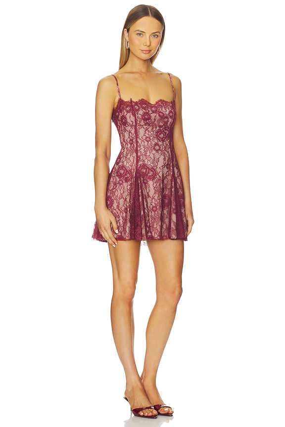 view 2 of 3 Tracy Mini Dress in Oxblood