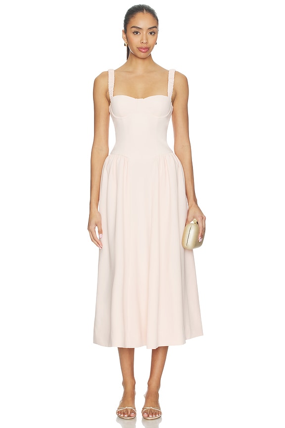 view 1 of 3 Evan Midi Dress in Peach