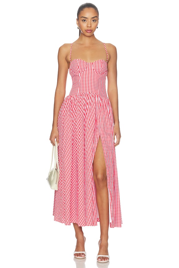 view 1 of 4 Roma Dress in Red And White Gingham
