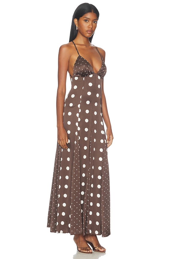 view 2 of 4 ROBE MABEL  in Brown & Cream Polka Dot